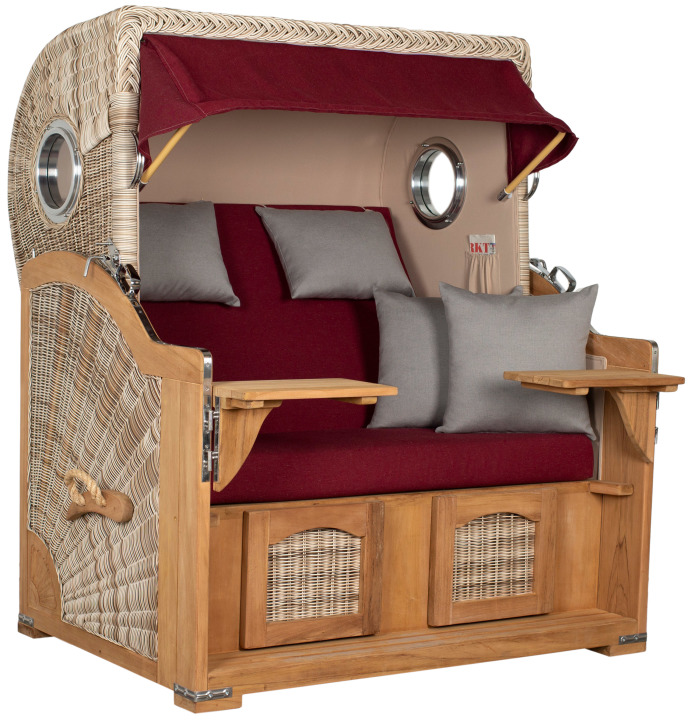 Strandkorb Rantum Grande Bullauge Teak P...